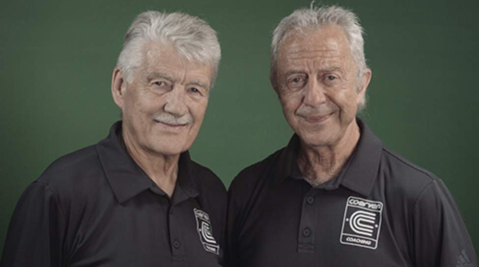 Alf Galustian et Charlie Cooke — Fondateurs Coerver Coaching 1984